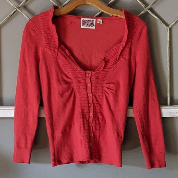 Anthropologie Sweaters - Anthropologie Rosie Neira orange cardigan